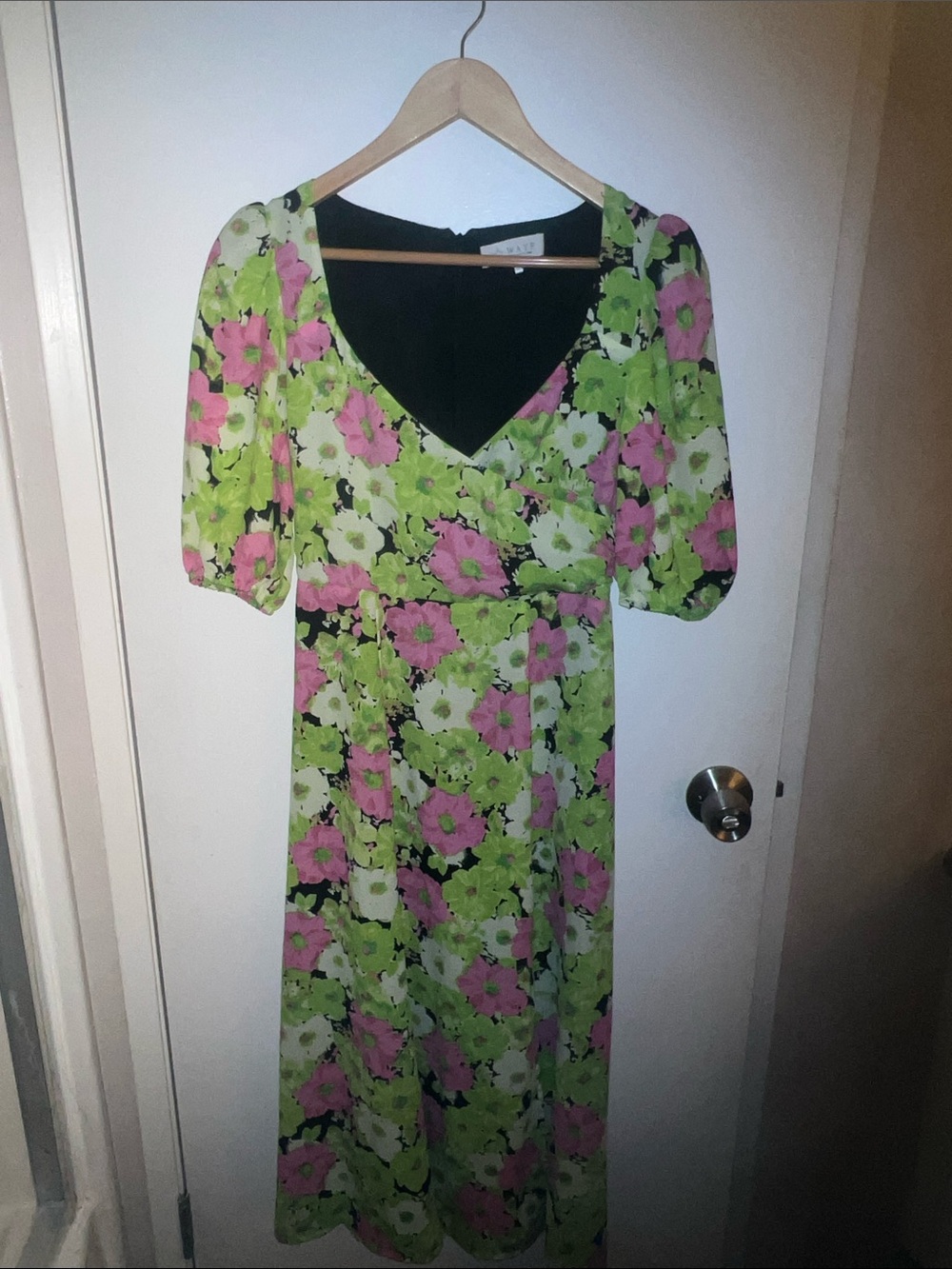 Wayf Floral V-Neck Midi Dress
